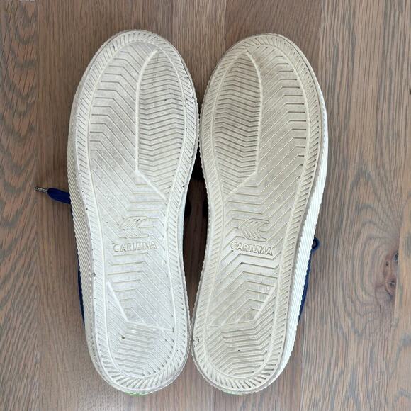 Cariuma Oca Low Shadow Sneakers Blue Canvas Organic Cotton Mens 9 Womens 10.5 - Picture 7 of 11